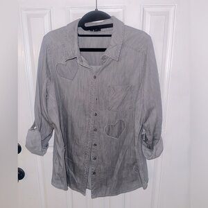 Torrid Grey Button Down Shirt